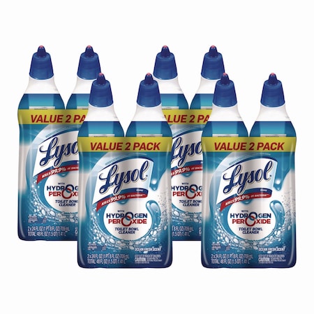Lysol Toilet Bowl Cleaner with Hydrogen Peroxide, Ocean Fresh, 24 oz Angle Neck Bottle, PK8 19200-96084